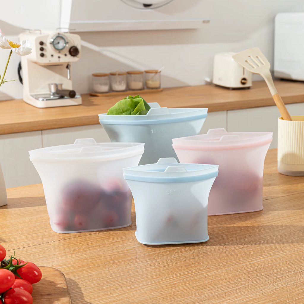 Sac de congélation réutilisable en silicone sans plastique
